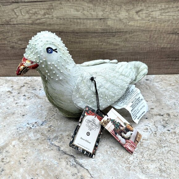 John Derian for Target Dove Decorative Pillow Beaded Embroidered Bird 6x15 NWT - Picture 1 of 10